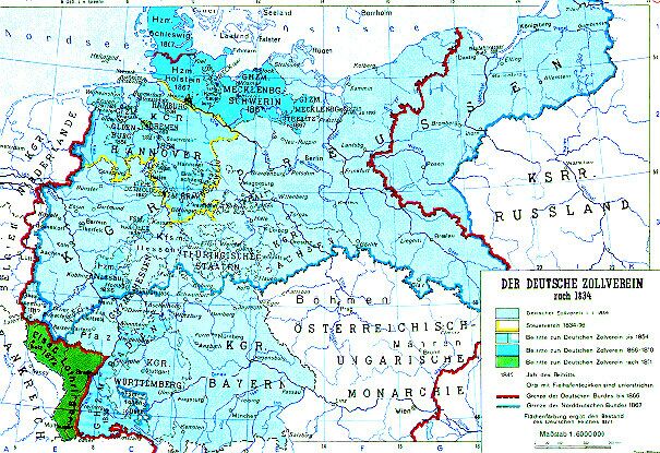 Der Deutsche Zollverein nach 1834